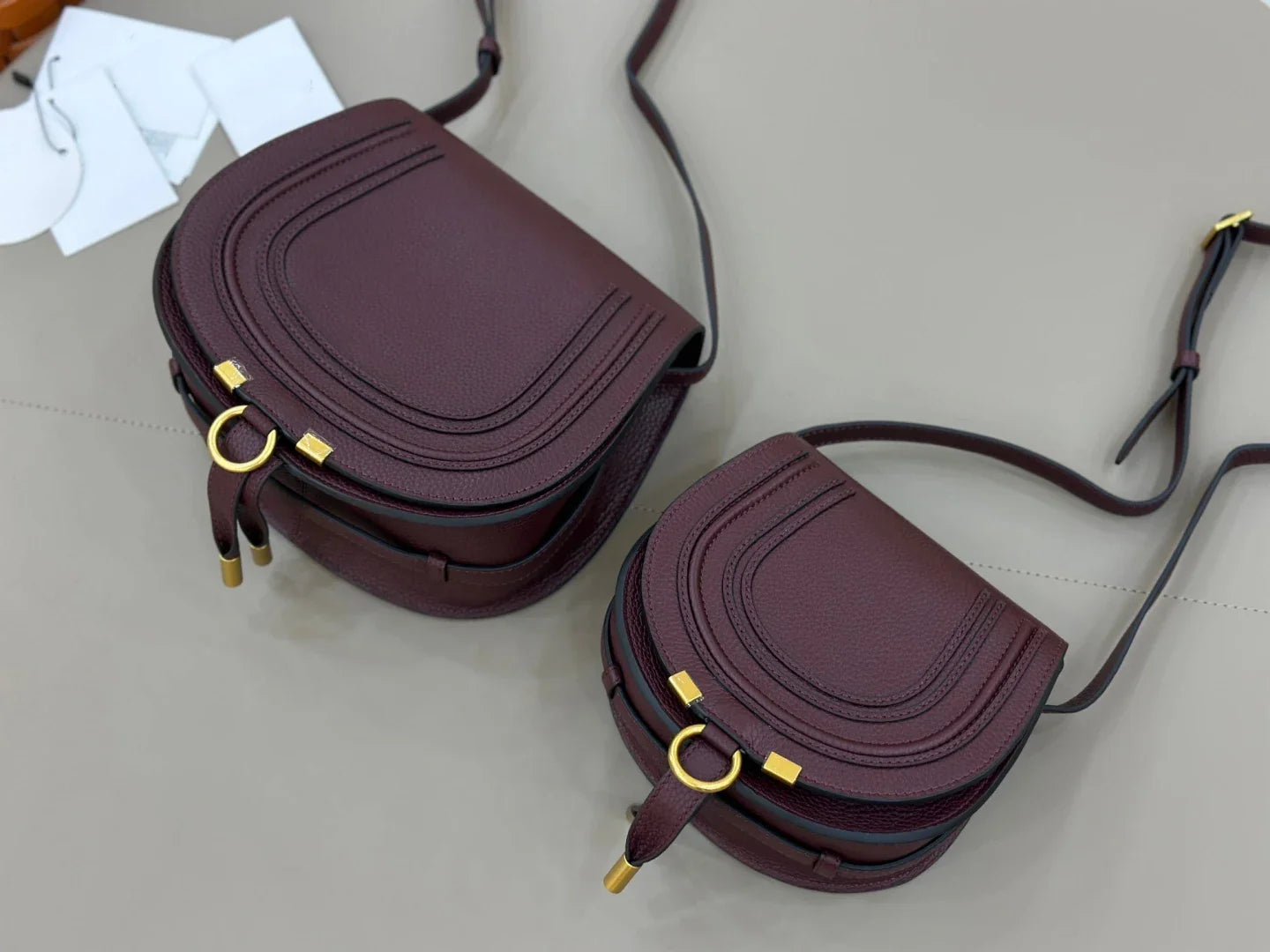 Classic Genuine Leather Saddle Crossbody Bag Vintage Fringe Shoulder Purse For Women Classic U-Shape Stitched Handbag