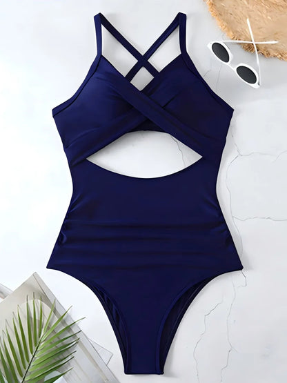 2026 Plain Ruched Swimsuit Women One Piece Solid Swimwear Female Beachwear Bathers Bathing Swimming Swim Bodysuit Summer