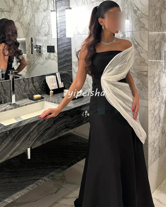 Customized Sexy Fashion Jersey Pleat Ruched Draped A-line One-shoulder Long Dresses Bespoke Occasion Dresses Exquisite Classic