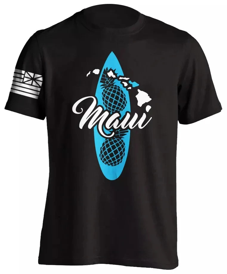 Men's Cotton Shirt OAHU HAWAII SURFING Distressed TShirt Unisex Surf Board Beach Tee Tops Summer Fashion Casual Short Sleeves