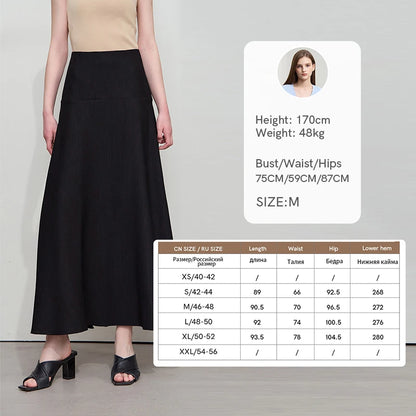 Minimalist Women Skirts Summer Luxur Office Lady  Solid Combination Twill A-line Elegant MIdi Skirt Female Clothing12542278