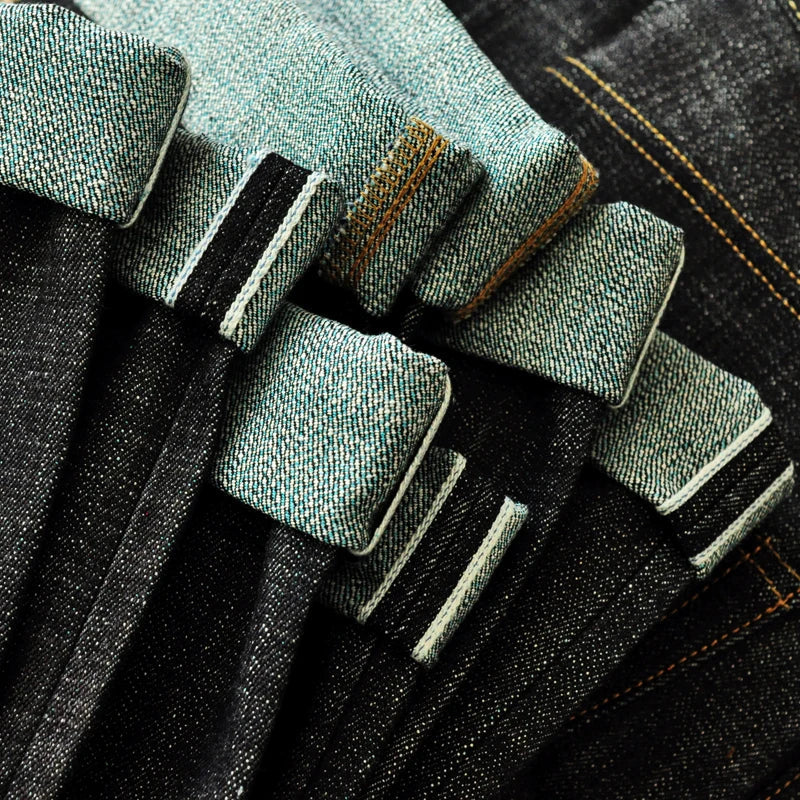 308XX-BO-Wind Jeans for Men Furinkazan Selvedge raw denim Jeans Mens Jeans 66 MODE Fit 16.8 OZ Silver-plated Buttons