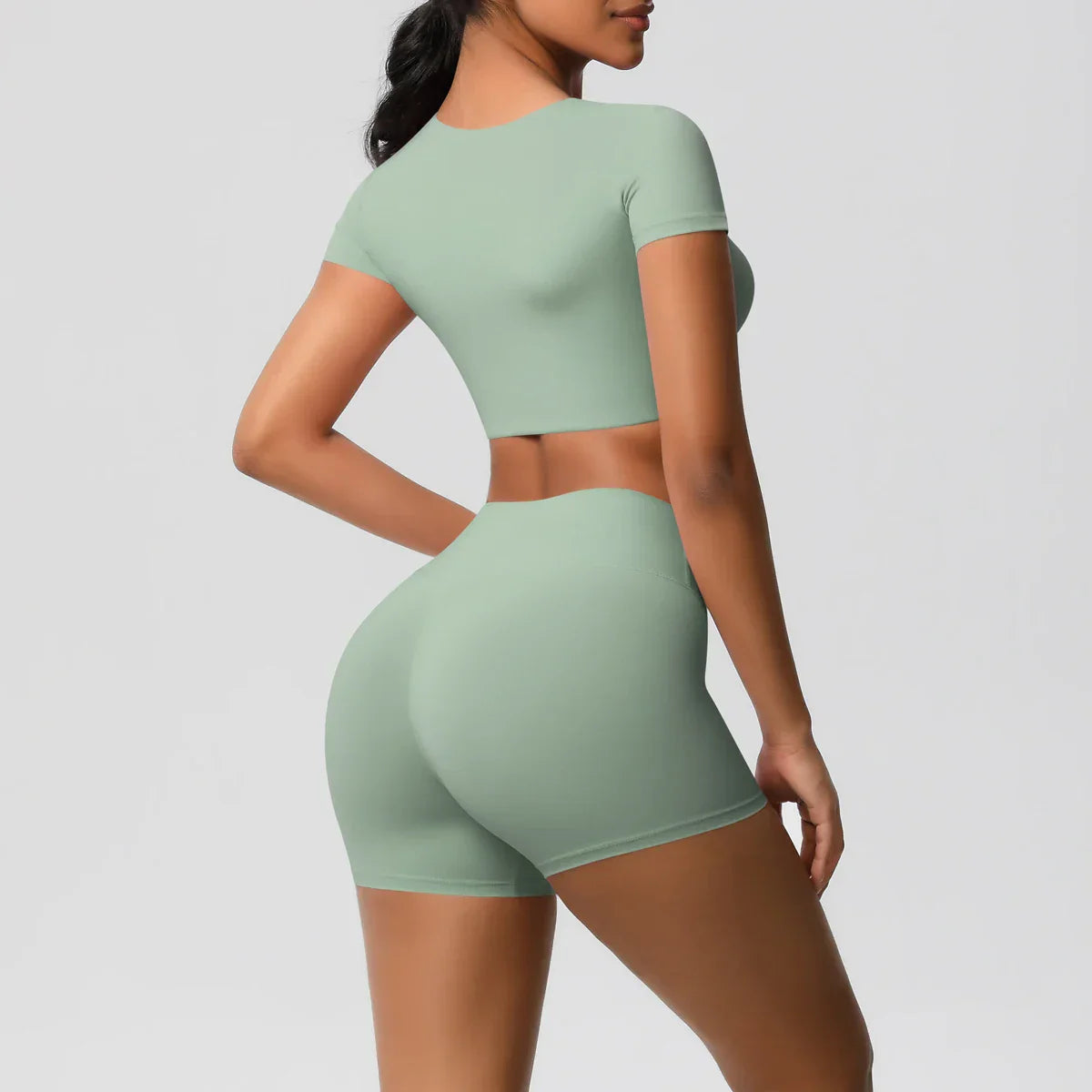 Workout Sportswear 2Pcs Piece Female Women Active Wear Sports Tank Top Women Gym Workout Leggins Booty Bum Leggins