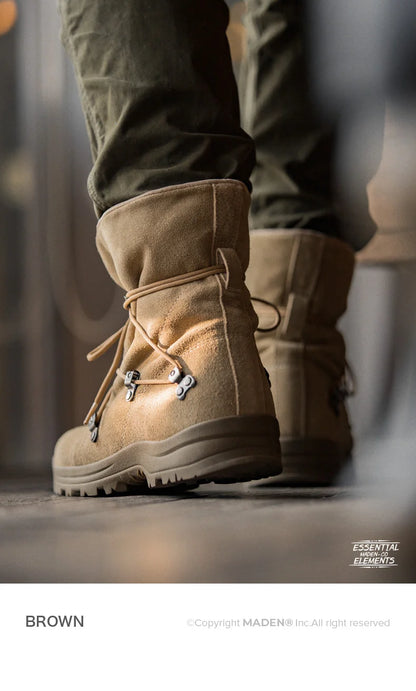 Men's Vintage High-top Desert Boots Outdoor Cowboy Boots Indestructible Work Shoes Winter Safety Shoes