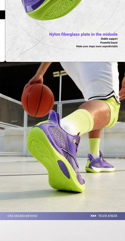 Team Joker Men Basketball Shoes Combat Rebound Anti-slip Wear-resistant CQT-QU!K Stable High-top Sneakers 572511105