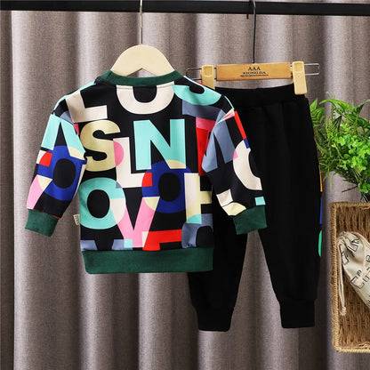 New Spring Autumn Baby Girl Clothes Kids Boys Clothing Children Casual T-Shirt Pants 2Pcs/Sets Toddler Costume Infant Tracksuits