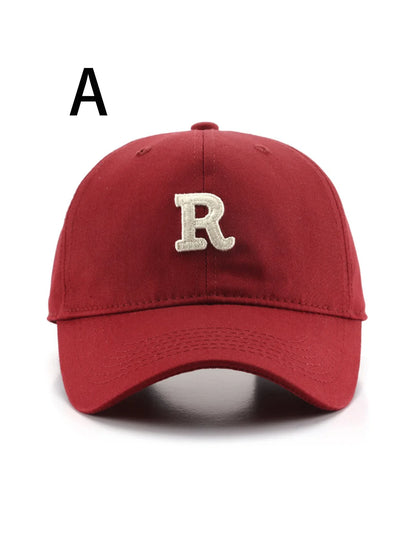 1 unisex all season wearing pure cotton letter R fashionable baseball cap