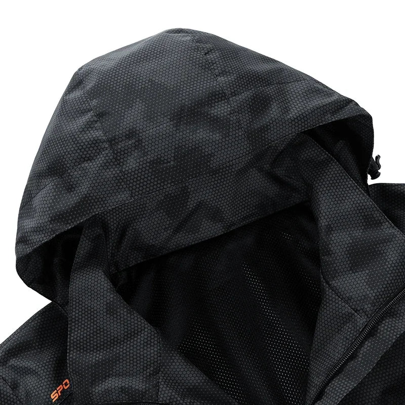 Hooded Hiking Jacket Men Outdoor Bomber Jackets Waterproof Windbreaker 2024 Spring Autumn Sports Casual Cargo Jackets Mens Coats