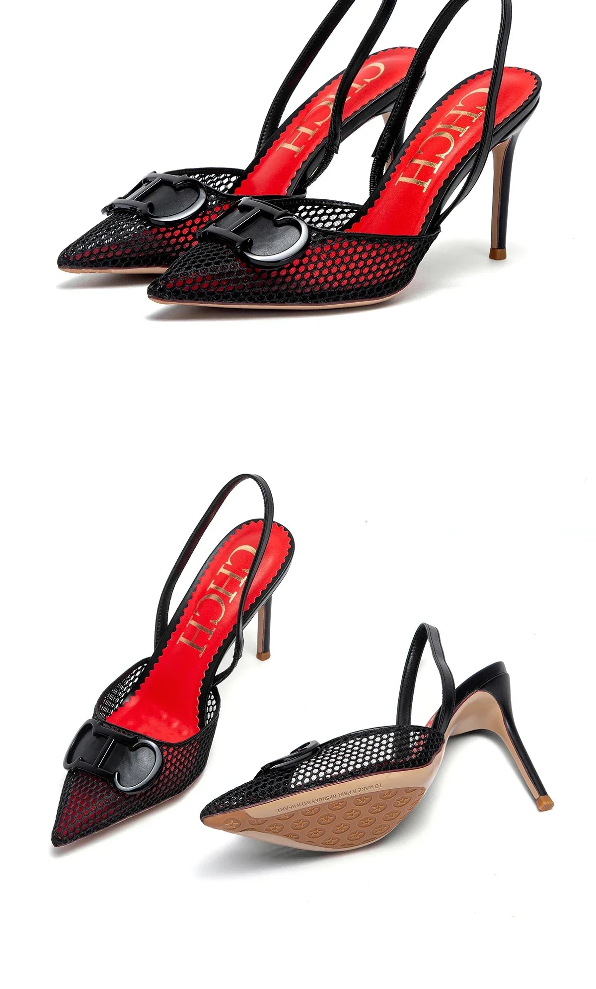 Women's High Heels 2025 Summer Breathable Mesh Black Business Sandals 9cm