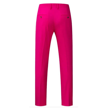 New Men Solid Colour Formal Suit Pants Black / Red / Royal Blue Homme Wedding Office Social Slim Fit Trousers