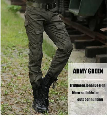 Tactical Pants Hunting Cargo Pants Men Knee Pad Training outdoors Camouflage Clothes Hunter Field Hiking Trouser Woodland