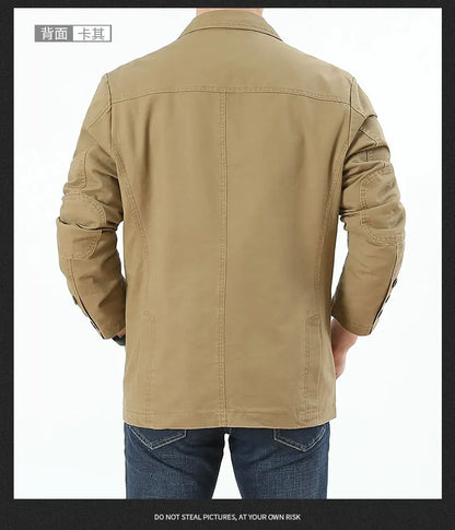 Men Blazer Middle-aged Loose Men Fashion Business British Style Casual Suit Three Button Cotton Casual Clothes Single West Coat