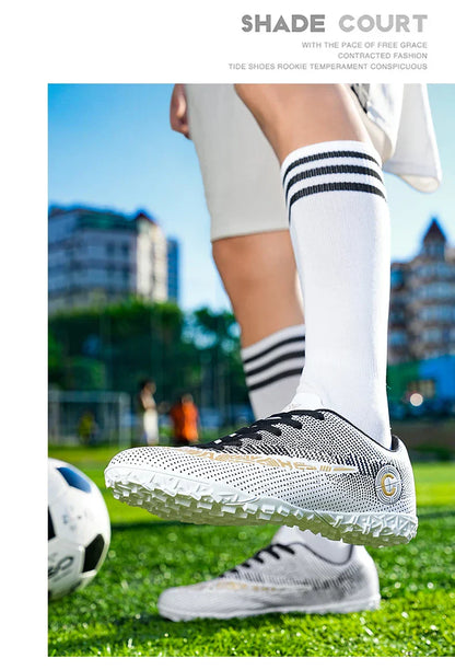 Large Size FG/TF High Quality Mens Soccer Shoes Non-Slip Turf Soccer Cleats for Kids Training Football Boots Chuteira Campo 48