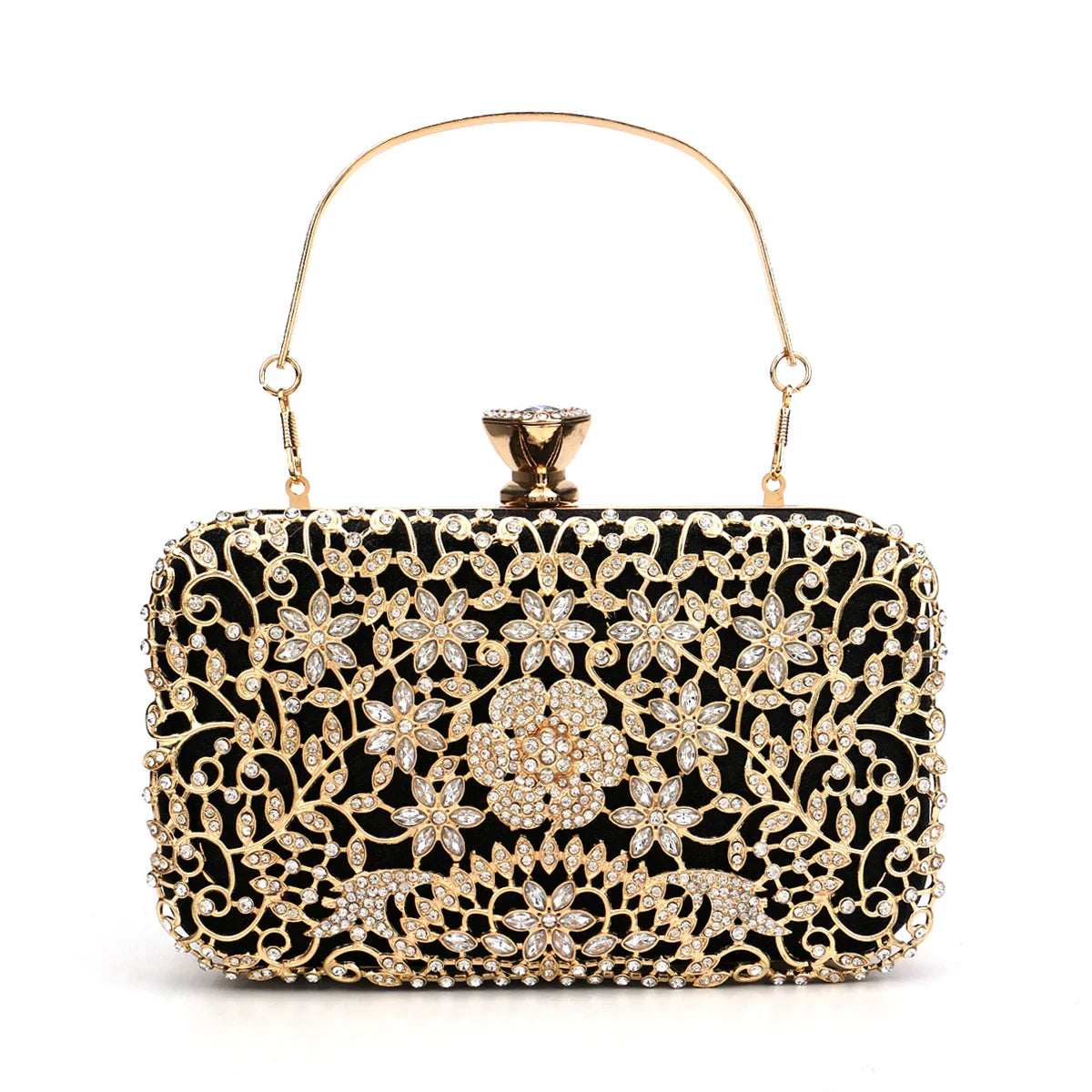 Hollow Out Style Diamonds Clutch Luxury Metal Rhinestones Evening Bags Flap Party Wedding Handbags Purse