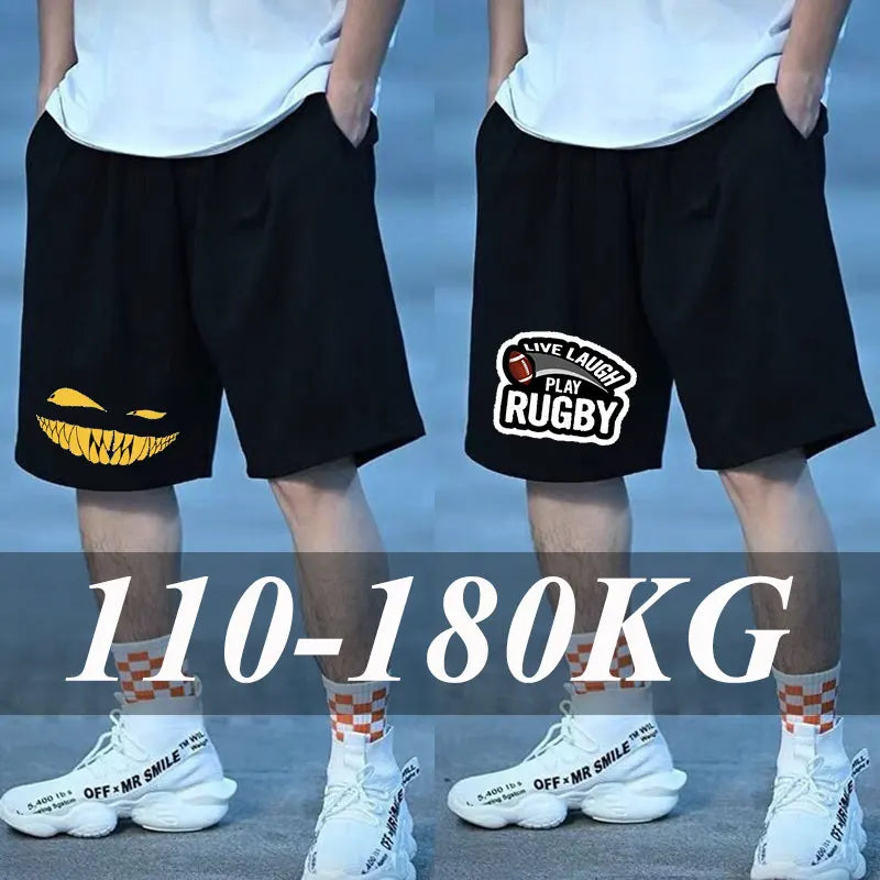 Men's Casual Shorts Plus Size 110-180kg Loose-fit Summer Trendy Sports Short Pants Mid-waist Running Workout Male Clothing 1-7xl
