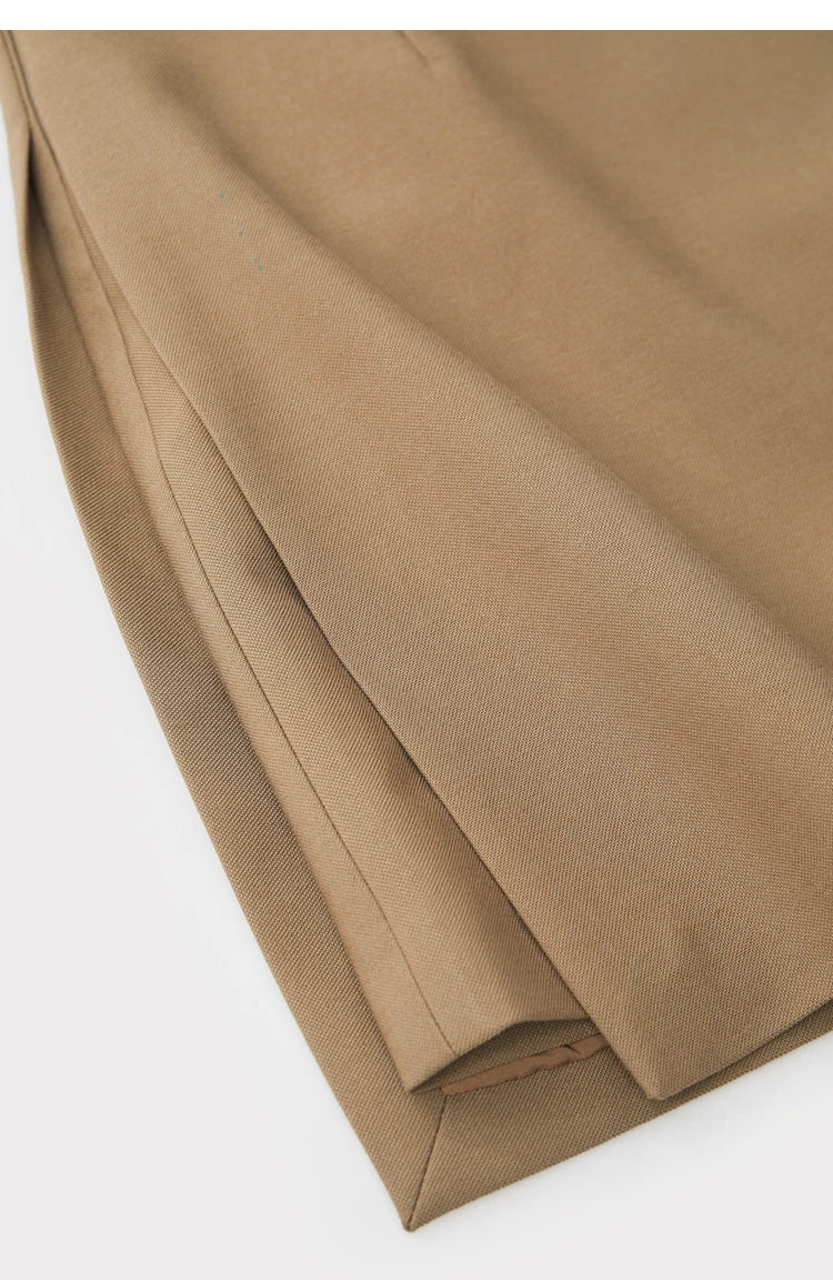 Minimalism Casual Shorts Skirts Women High Rase 2024 Autumn New Fashion Commuter Lady Straight Blazer A-Line Skirt 12343035