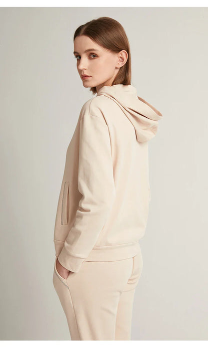 K1071W In Stock High Quality 100% Combed Cotton Zip Woman Cotton Hoodi Cropped Manufacturers Hoodies Women Sweatshirt Clothing