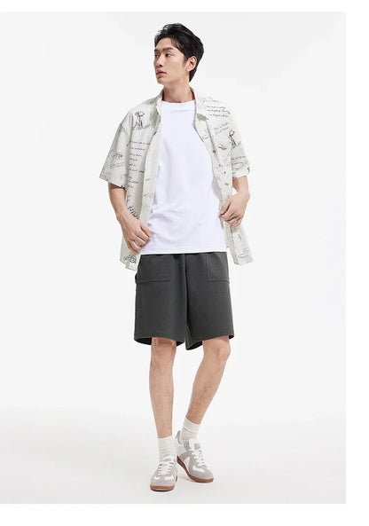 Men Pants Pineapple Texture Lumber Workwear Loose Straight Knit 2026 Summer Casual Style Soft Comfy Daily Top