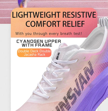 Carbon plate men marathon running shoes professional stable support shock absorption ultra light rebound sports shoes