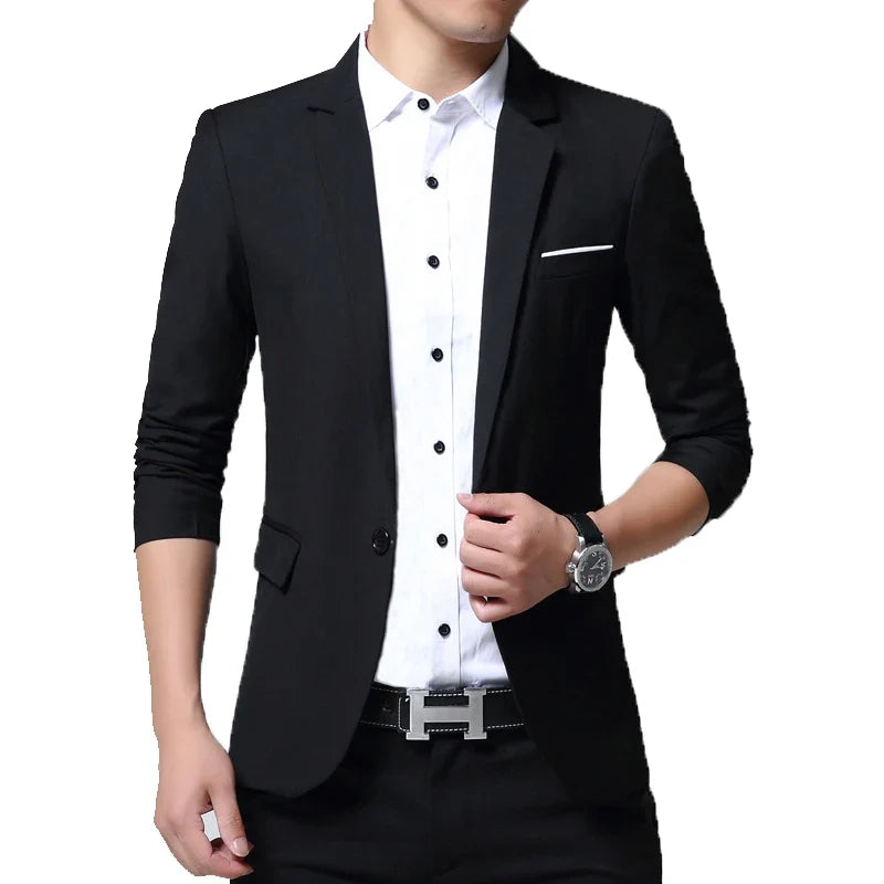 Spring Autumn Men Jacket Suit One Button Korean Style Blazer Non-ironing Mens Wedding Tuxedos Suits Blazer Masculino