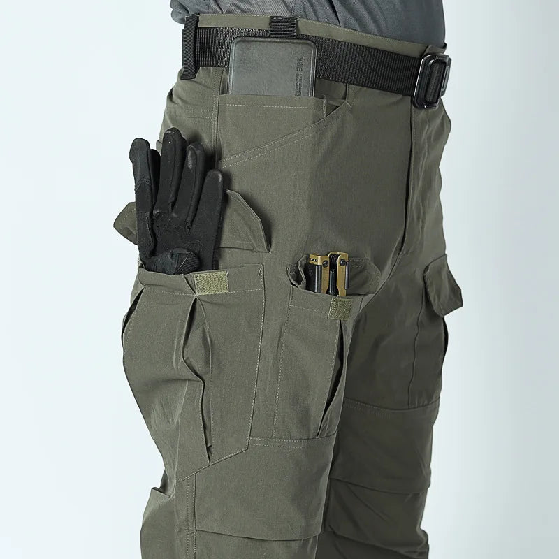 Summer Multi-pocket Work Tactical Pants Men Outdoor Waterproof Sports Hiking Climbing Pants Combat Military Cargo Trousers