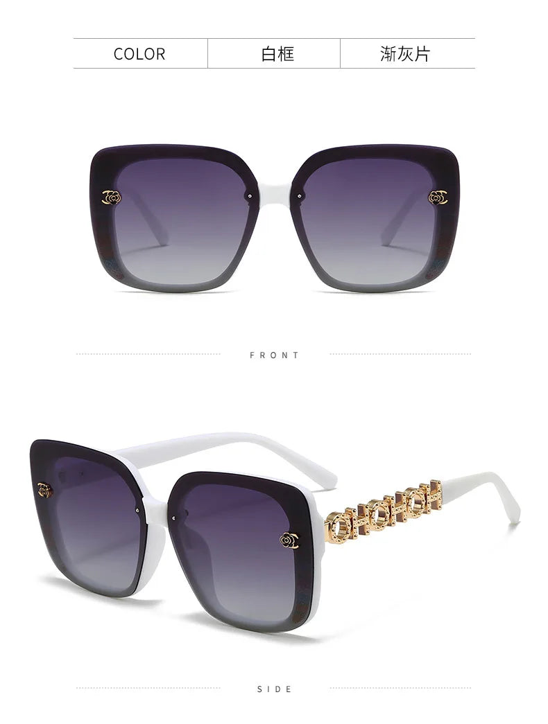 New Polarized Sun Glasses Women's High Sense Large Frame Versatile Sunglasses Street Shot Glasses Tide Light Luxury Sunglass