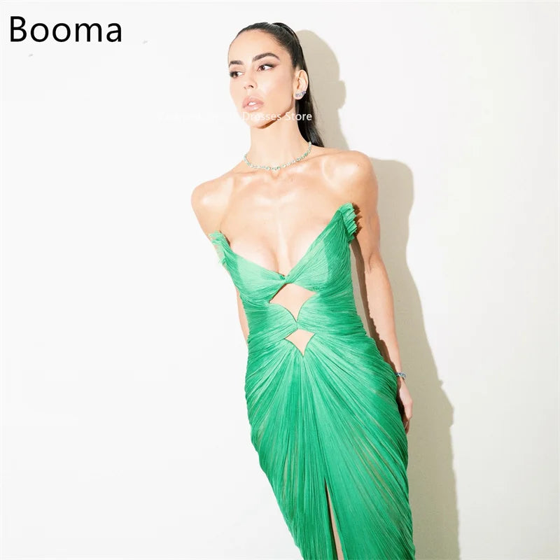Booma Mermaid Sleeveless chiffon Strapless Evening Dresses Long Formal Dresses for Women Elegant Prom Gowns Custom Made 2025