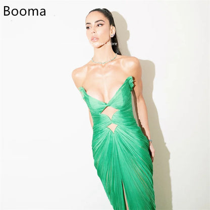 Booma Mermaid Sleeveless chiffon Strapless Evening Dresses Long Formal Dresses for Women Elegant Prom Gowns Custom Made 2025