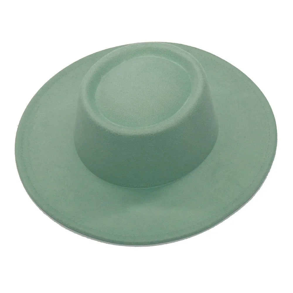 Fedora Hats Men Women 8.5CM Wide Brim Wool Felt Jazz Hats 2023 British style Dress Formal Panama Cap