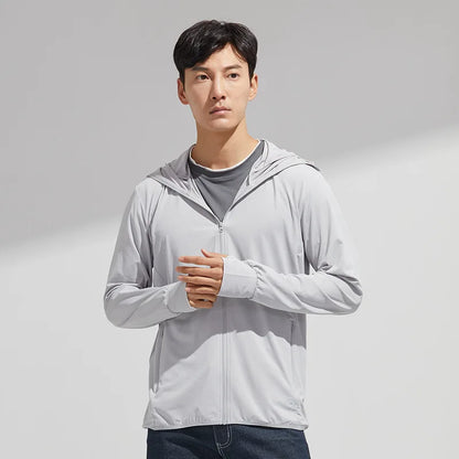 Men's Summer New Sunscreen Clothing Women's Large Brim UPF50 + UV Protection Ice Silk Sunscreen Clothing Outdoor Skin Clothing