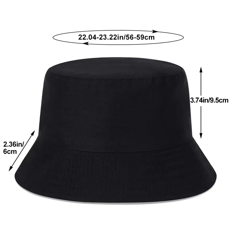 Unisex Letter Embroidery Personality Two-sided Bucket Hats Fishermen Caps Outdoor Casual Cap Sunscreen Hat