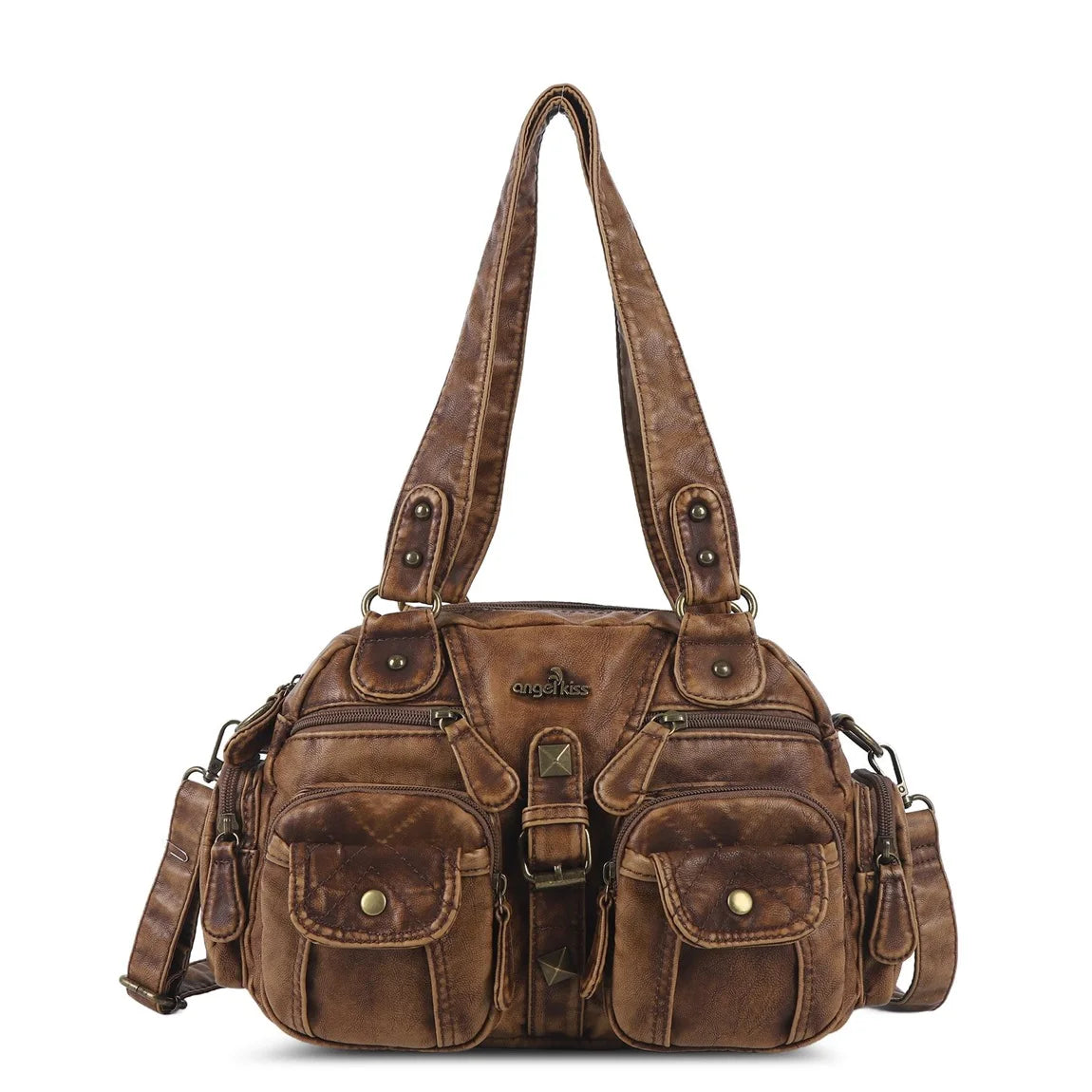 Bag Women Small Handbags Satchel Top-handle Handbag PU Shoulder Bag 8”x11” Dumpling Pack Multi-pockets Shoulder Bag