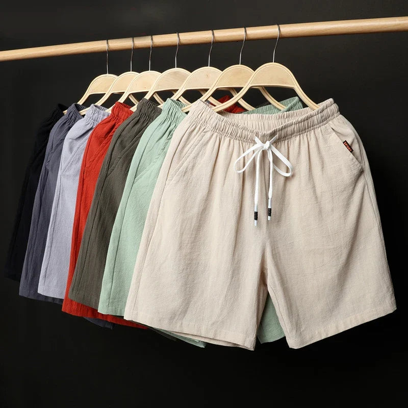 Men's Solid Gym Shorts Summer Outdoor Breathable Sports Shorts Plus Size Drawstring Casual Shorts Male