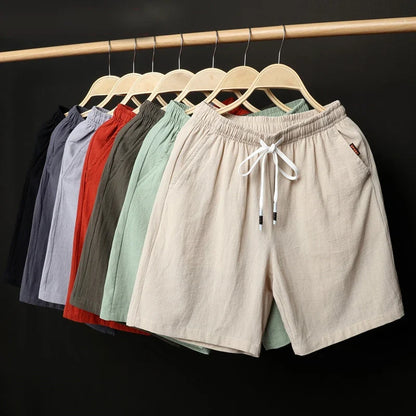 Men's Solid Gym Shorts Summer Outdoor Breathable Sports Shorts Plus Size Drawstring Casual Shorts Male
