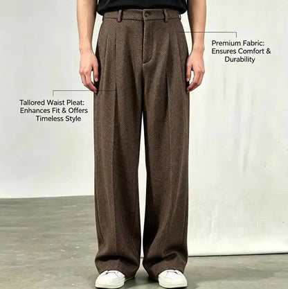 2026 New Men's Pants Formal Wear Herringbone High Quality Men Business Slim Trousers Office Social Dress Pants