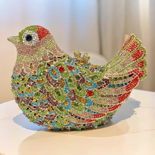 Birds Doves Animals Diamond Bags Rhinestone Dinner Bags Banquet Crystal Clutch Purse Luxury Designer Handbags Unique Party Bags