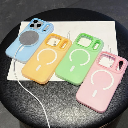 Original Candy Color 2IN1 For Magsafe Wireless Charging Case For iPhone 17 16 15 14 13 12 11 Pro Max 16PLUS 17AIR Magnetic Cover