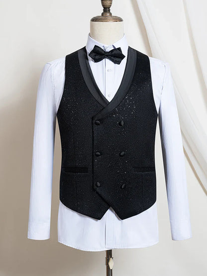 Luxury Man Suits High Quality 3 Pieces Littering Rhinestone Embellishment Wedding Dress Shining Flash Diamond Tuxedo Dinner Suit