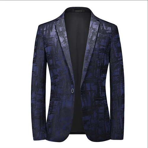 2026 New Men Business Social Suit Jacket Summer Male Single Breasted Thin Dress Male Jacquard Blazers Coats