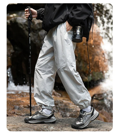 Men Waterproof Pant Autumn With Belt Hiking Trousers Breathable Mountaineering Pant Multi-pocket Camping Fishing Sport Trousers