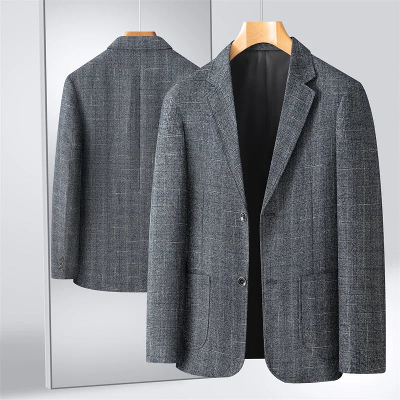 Men's Casual Loose Fit Blazer 13 Colors All-Season Plaid Suit Jacket for Men