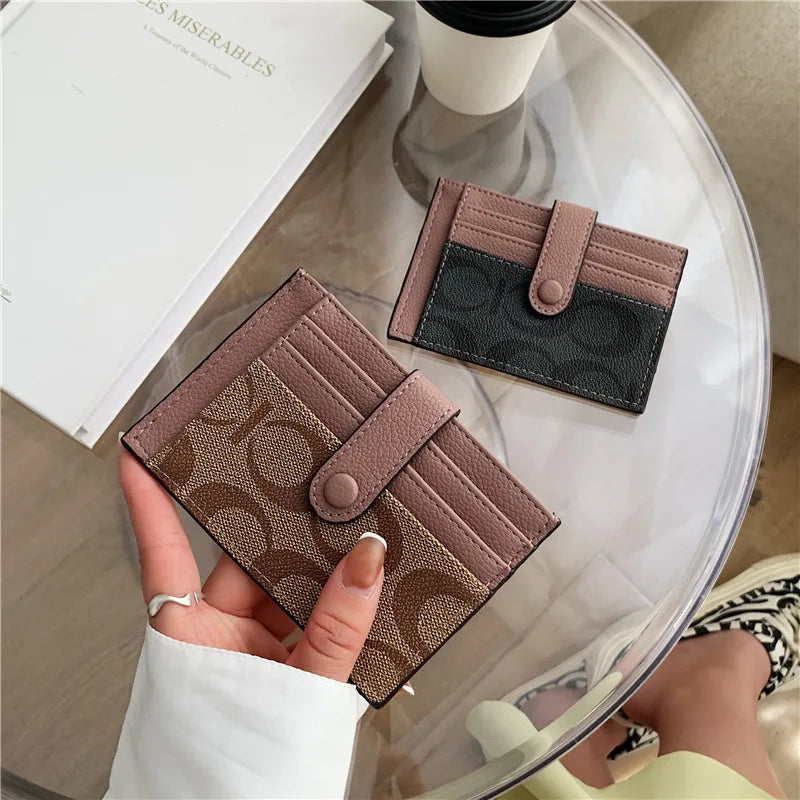 Monogram Ultra-thin Ins Style Porte-cartes Mode Mini Courte Enveloppe Pour Femmes Appliques Porte-cartes et porte-identité Portefeuille de cartes de crédit