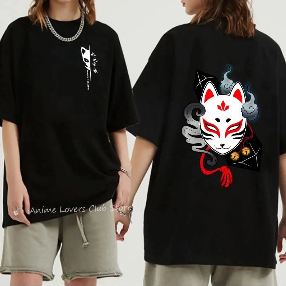 Japanese Anime Demon Slayer Graphic Print T Shirt Fashion Casual Crew Neck Short Sleeve Plus Size T Shirt Women