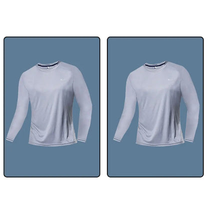 Men Long Sleeve Sport T-shirt Quick Dry Running Shirt Breathable Anti-sweat Top Gym T Shirt Men Fitness Gym Clothing Men 2023
