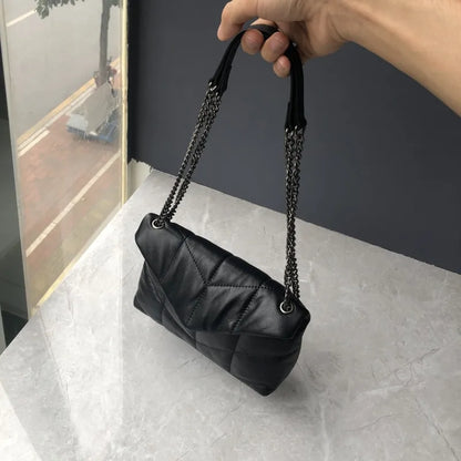 Elegant Women Chain Bag Soft Sheepskin Genuine Leather Handbag Ladies Fashion Single Shoulder Bag Designer Messenger Bag