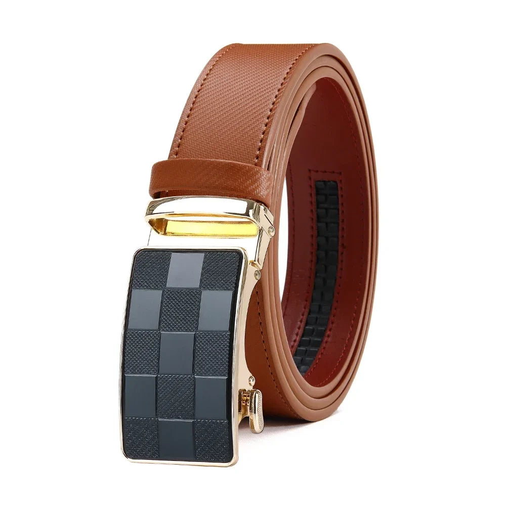 Men's Belt Metal Automatic Buckle Branded Belt Men's High-quality Genuine Leather Luxury Plus Size Men's Branded Belt