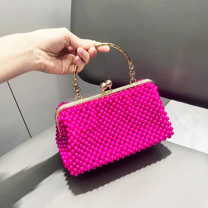 Purses and handbag luxury Designer Clutch purse handmade Pearl decoration Party Wedding Evening bag banquet bag