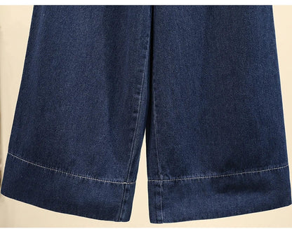 Women's High Waist Wide Leg Jeans Loose Comfortable Retro Sle Casual Versatile Straight Cut Trousers for Autumn Winter