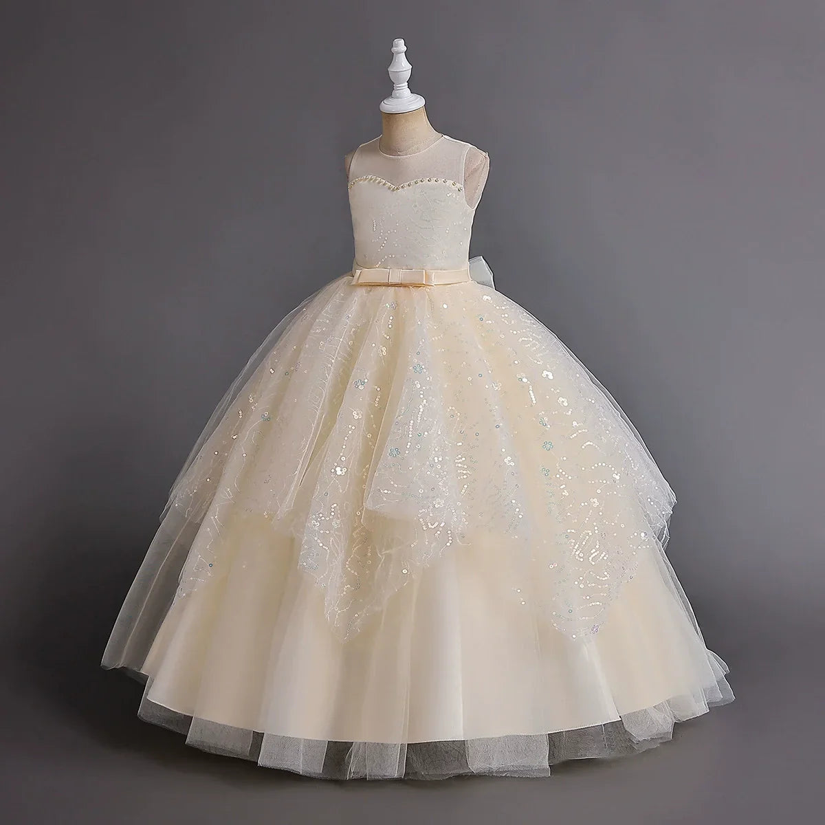 Fashion Children Princess Dress Lace Sleeveless Flower Girl Dresses for Weddings Summer Kids Girls Party Dress 3-15 Years