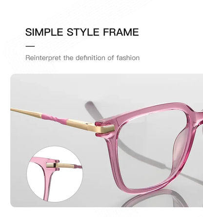 Women's  Reading Glasses Anti Blue Light Geometric Pink Frame Myopia Astigmatism Prescription Glasses  Women  PFD2129